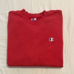 Champion Vintage Men's Bold Red Crewneck Sweater